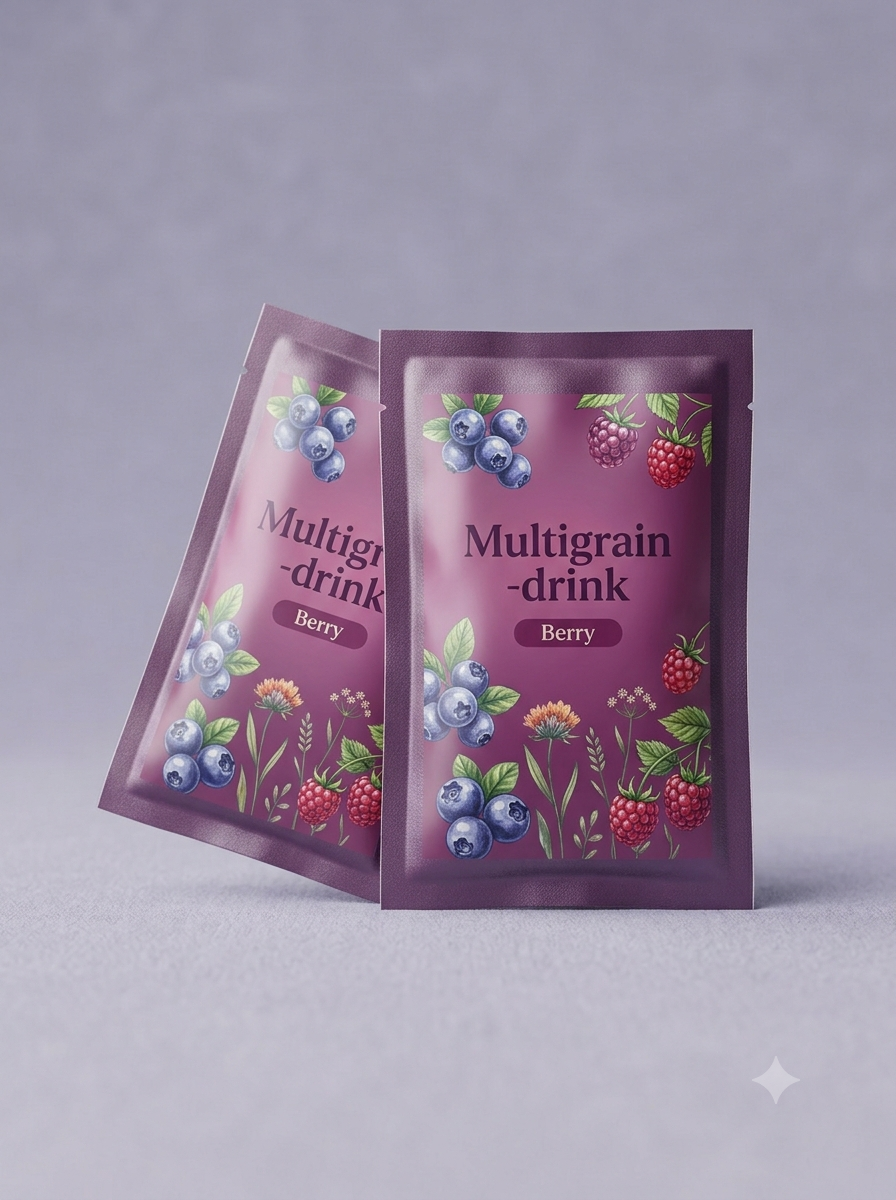 Two Grovia Berry flavor sachets